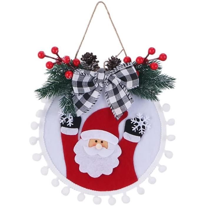 Couronne De Noël 30cm Réutilisable - Guirlande Décoration Porte Cheminée Sapin - Noël Et Thanksgiving