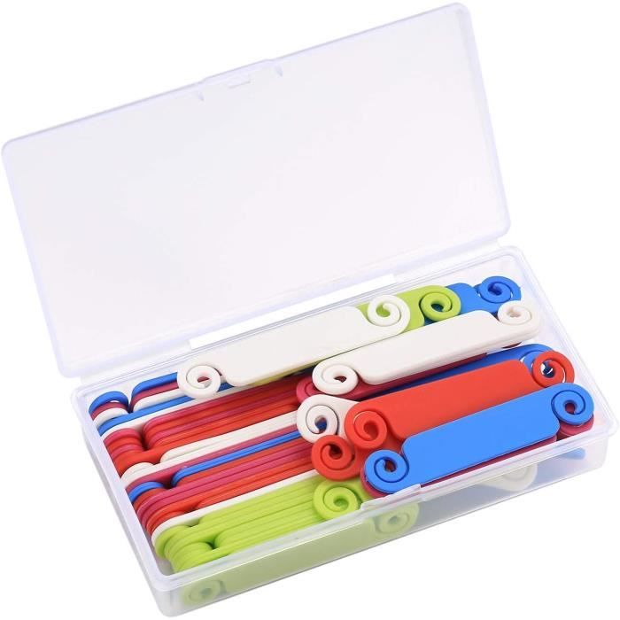 Lot De 48 étiquettes Câbles Réutilisables - Multicolores Avec Scratch - Écriture Au Marqueur à Huile - Pour Organiser Fils Et Chargeurs