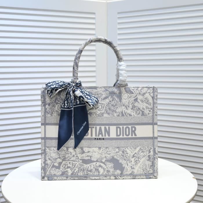 DIOR BookTote jouet imprimé brodé zoo tiger grey
