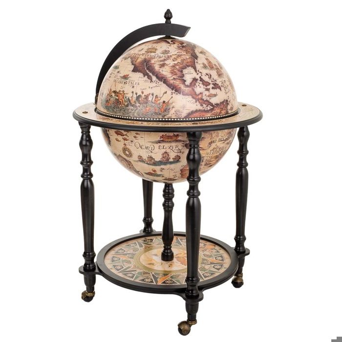 Meuble porte-bouteilles globe terrestre 60x60x95h Meuble porte-bouteilles globe terrestre 60x60x95h