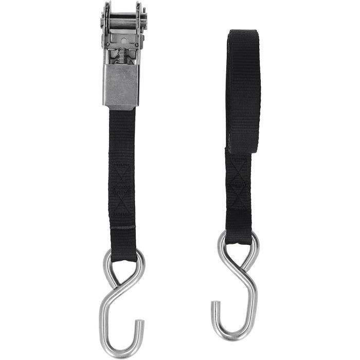 Lot De 4 Sangles à Cliquet Inox A4 316 – 6 M X 25 Mm, Charge 400 Kg, Pour Remorque De Bateau Et Jetski