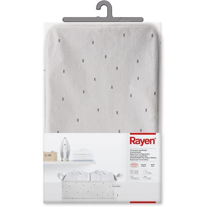 Panier pour linge propre écru avec imprimé noir Dimensions 60 x