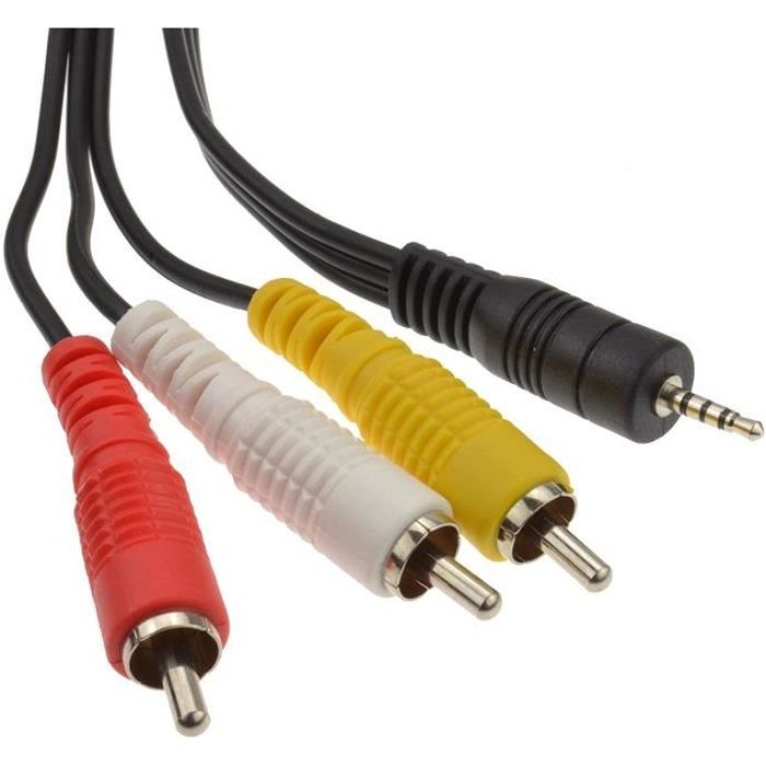 INECK® 3,5 mm Jack Fiche Mâle vers 3 RCA Câble Adaptateur 2M Mâle Câble  Audio Vidéo AV - Cdiscount Informatique