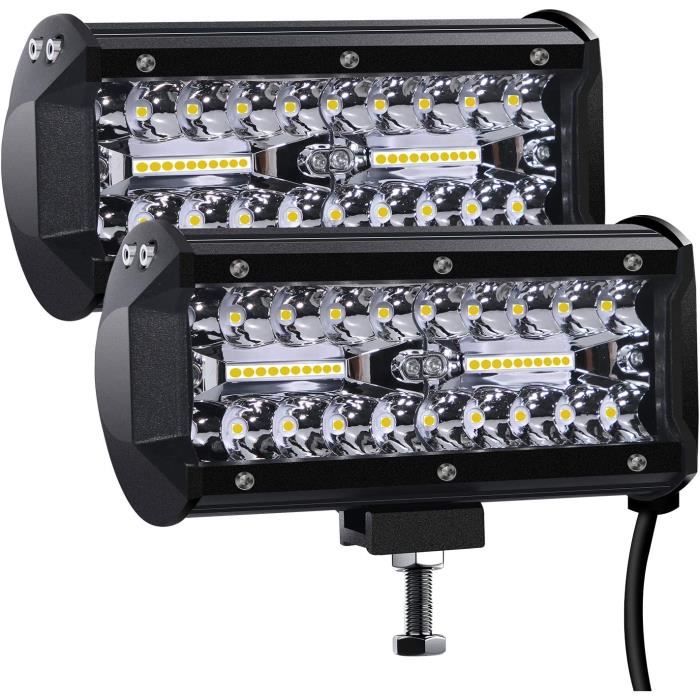 Phare De Travail Led 12V 300W 7'' Projecteur Led Voiture 12V Etanche Ip67 Spot Flood Feux Antibrouillard Led 27,000Lm Feux De[H900]