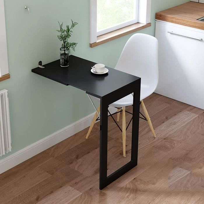 Table Murale Rabattable avec Etagére Intégrée Table Murale Rabattable Suspendue sur Pied étagère