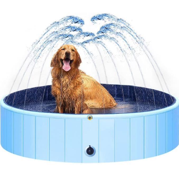 Piscine Pliable Pour Chien Et Chat - 50x50x10 Cm - PVC étanche, Fond Antidérapant - Intérieur Et Extérieur, Transport Facile - 5