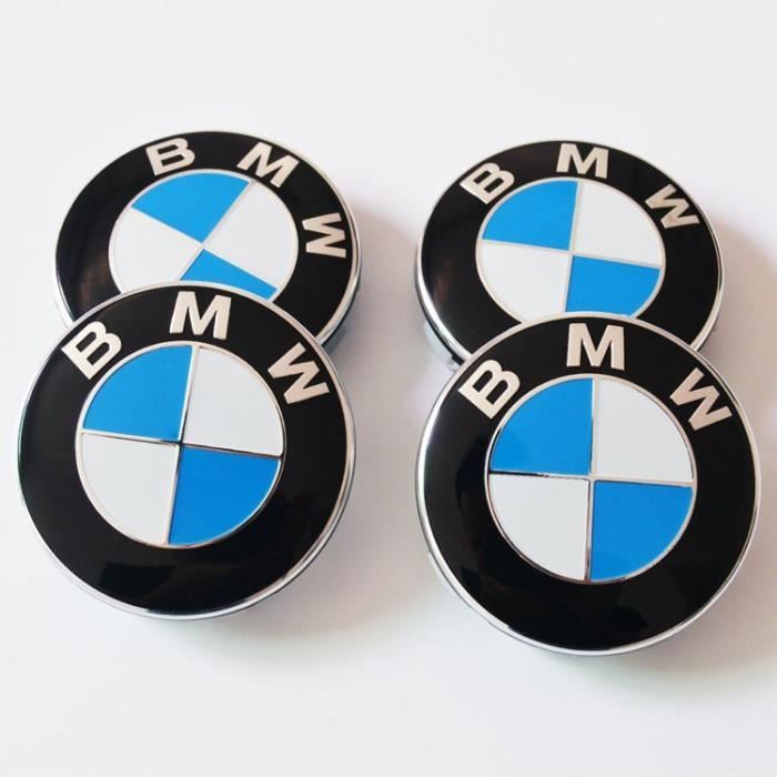 4 x 68mm Bleu BMW logo enjoliveur Centre De Roue Jante Cache Moyeu