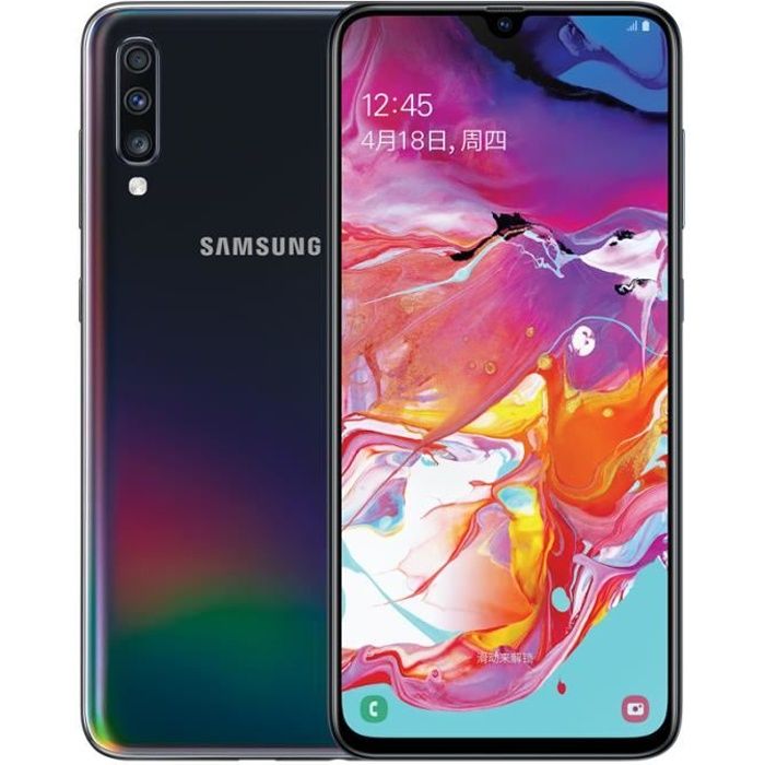 Achat T&eacute;l&eacute;phone portable Téléphone portable Samsung Galaxy A70 A7050 6,7 "RAM 6 Go RAM 128 Go Snapdragon 675 Octa Core 20: 9 Écran de perte d'eau NFC CellPho pas cher