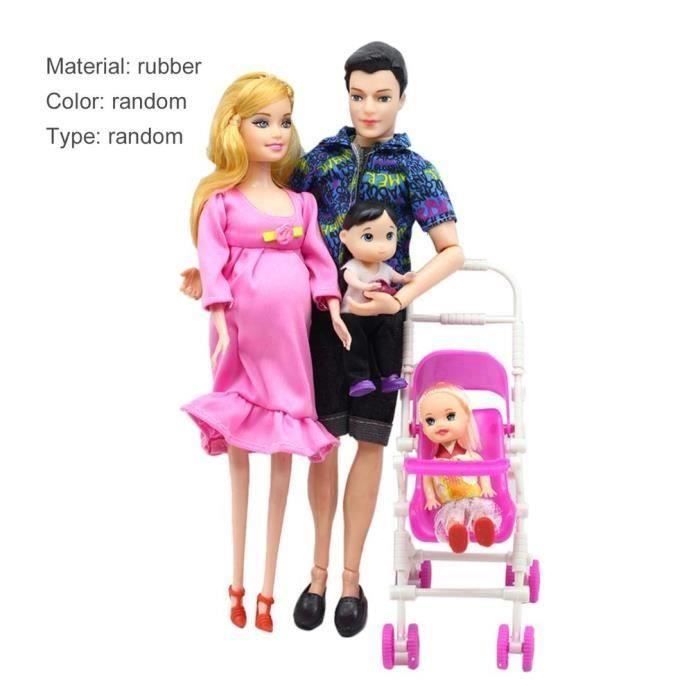 Poupée Barbie Famille - 5 personnes (Papa Maman Enceinte deux