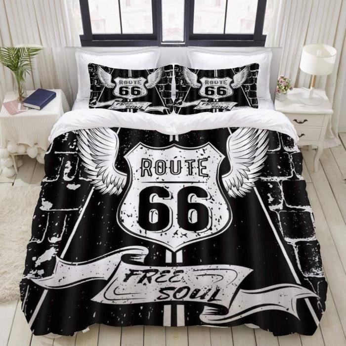 Housse de Couette 220x240 cm , Motif Soul Route 66[1258] - Cdiscount Maison