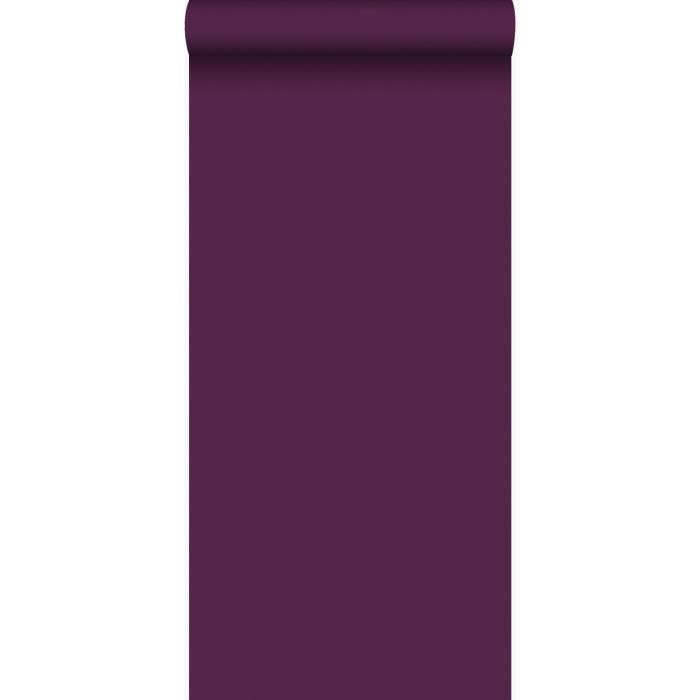 Origin Wallcoverings papier peint uni violet aubergine - 53 cm x 10,05 m - 346906