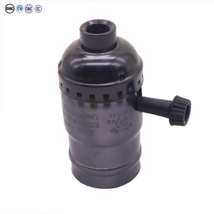 Support De Lumière, Douille De Lumière Vintage En Aluminium E27 Avec Chaîne De Traction Support De Lampe De Bureau Base à Vis (Bronze