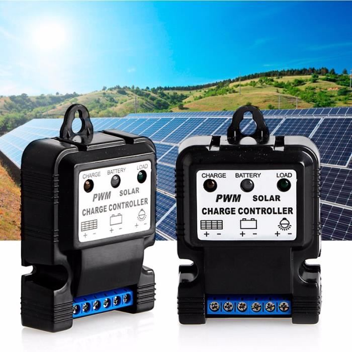 Régulateur De Charge Solaire 6V/12V – 10A, Pour Batterie, Générique, Plastique
