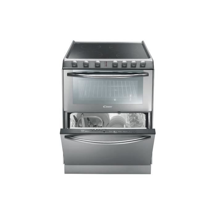 CANDY 9503/1 X/U Trio Cuisinière électrique (3 plaques vitrocéramique + Four 39L) + Lave