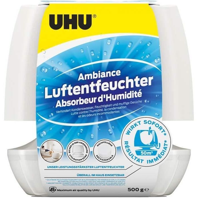 Sachet de recharge pour déshumidificateur UHU airmax 14 m² blanc