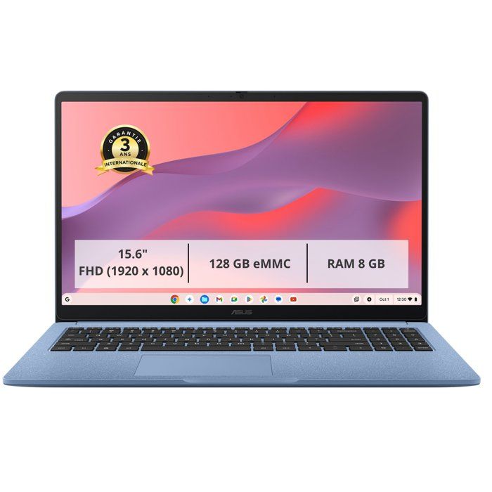 Chromebook 15,6 fhd ips cm1505 fabric blue mediatek kompanio 540 8 go 128 go emmc