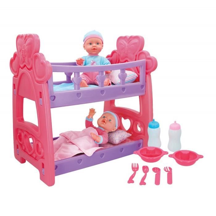 Colorbaby Set Bebes Jumeaux Avec Berceau Et Accessoires Multicolore Cdiscount Puericulture Eveil Bebe