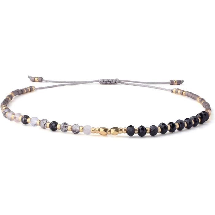 Bracelet D'Amitié Réglable Avec Perles De Rocaille - Bijou Fin à Motif Infini, Cadeau Pour Amies Et Famille