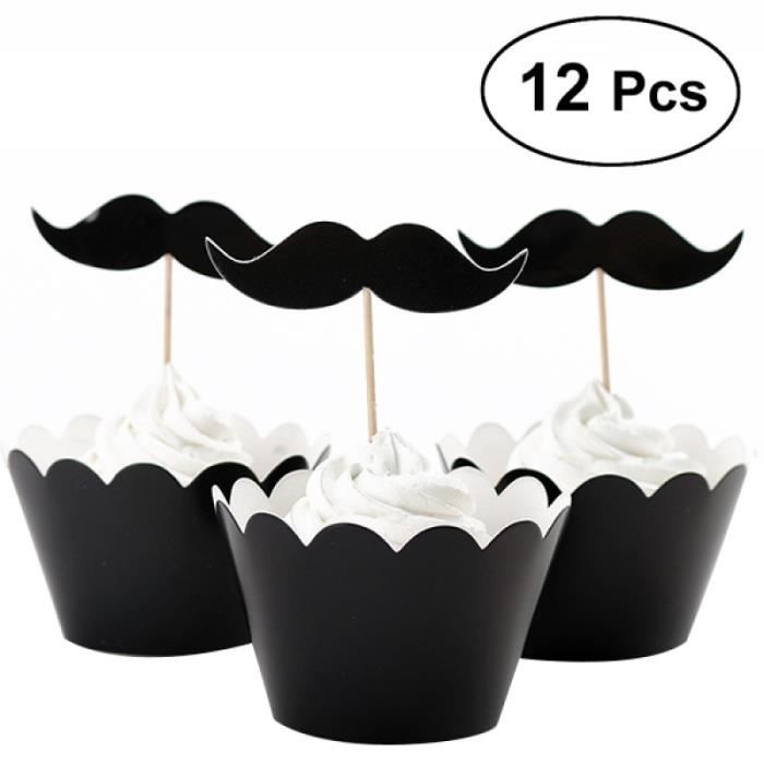 12 Pcs Noir Moustache Cupcake Wrapper Toppers Kit Pour La Fete D Anniversaire Decoration De Gateau Cake Decoration Figurine Cdiscount Maison 12 Pcs Noir Moustache Cupcake Wrapper Toppers Kit Pour La Fete D Anniversaire Decoration De Gateau Cake Decoration Figurine Cdiscount Maison