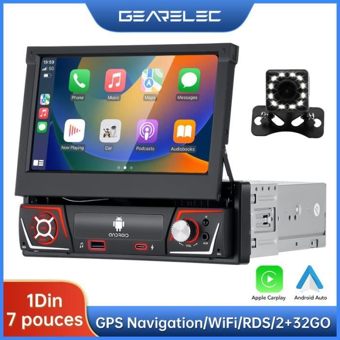 GEARELEC Autoradio 7 Pouces avec Carplay Android Auto GPS Navigation WiFi  Bluetooth RDS Caméra de Recul 2+32GO - Cdiscount Auto