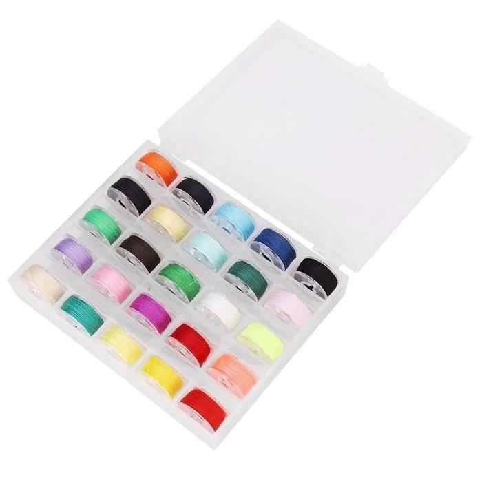 Kit Fil à Coudre 32 Couleurs 64 Bobines - Boîte Rangement Machine à Coudre