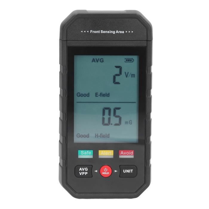 EMF Meter EMF01 - Détecteur Rayonnement Électromagnétique 3 Axes - Champ Électrique & Magnétique V/m µT - Alarme & Écran Couleur