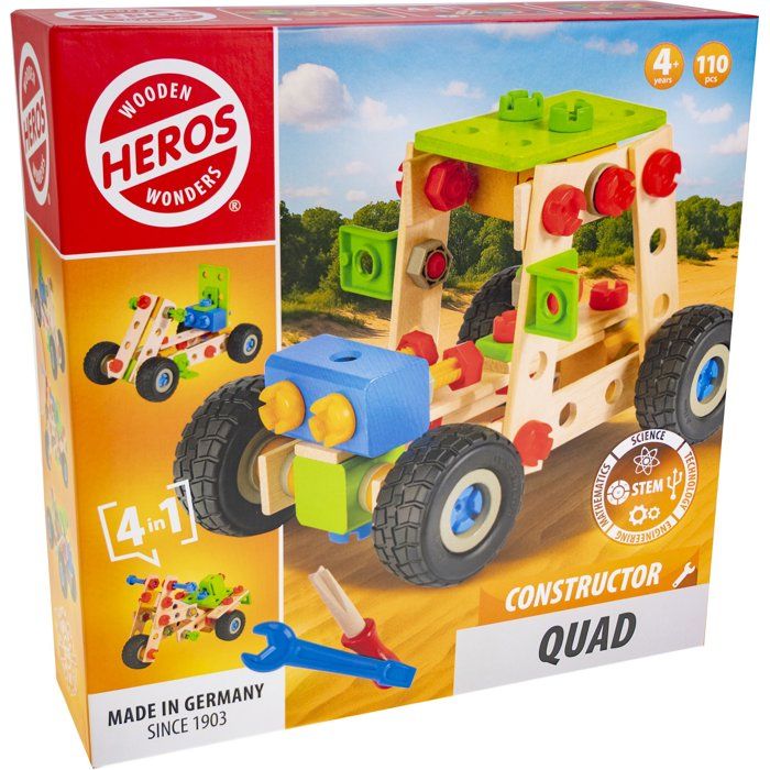 HEROS Constructor Quad à construire En bois 100 % certifié FSC® 110 pièces Dès