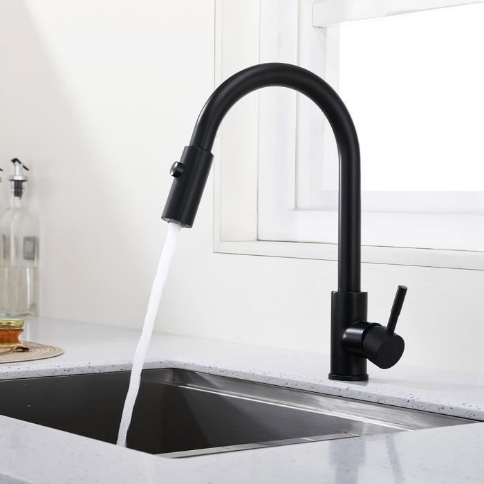 HOMELODY Noir Mitigeur Cuisine avec Douchette Extractible,Robinet Cuis –  Homelody-fr