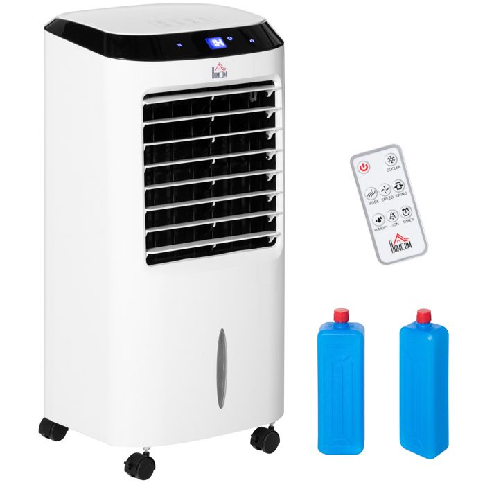 HOMCOM Ventilateur Rafraichisseur Humidificateur Ioniseur 4 En 1
