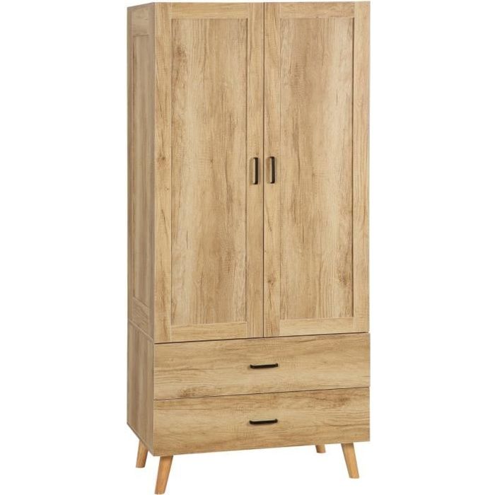 Armoire de chambre 2 portes p 80x54x180cm Beige Cdiscount Maison
