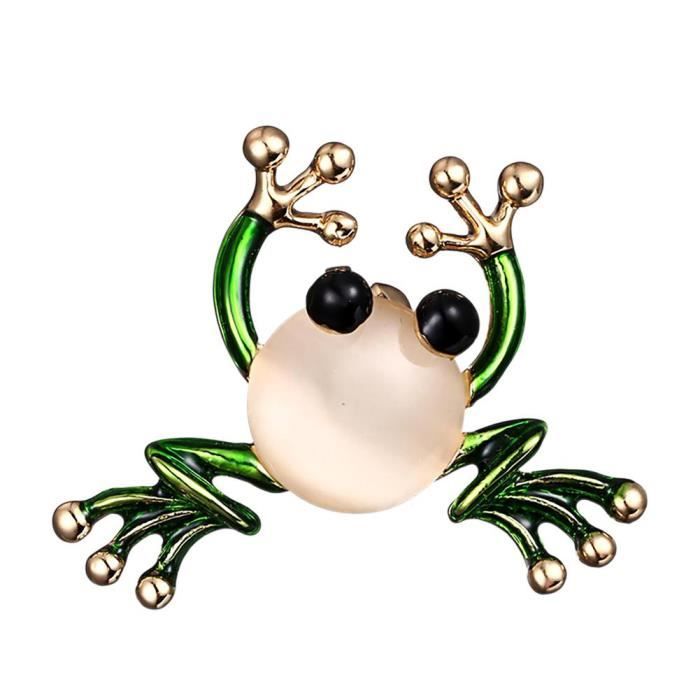 Broche Grenouille Vintage Strass (alliage Doré 2 Microns, Intemporelle, Sans Marque)