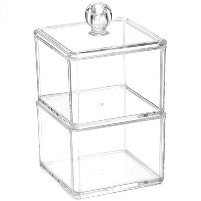 Distributeur De Cotons-tiges Noir - Organiseur Maquillage Portable Et Pratique Avec Surface Lisse