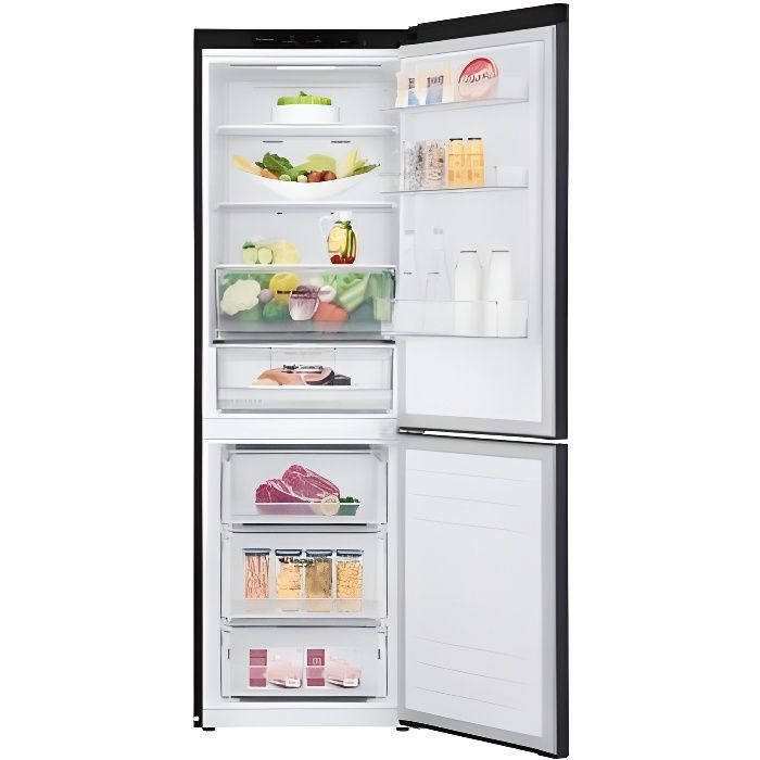 Réfrigérateur GBB61MCGDN LG - Capacité 341L - Fresh Zone - Classe D - Noir