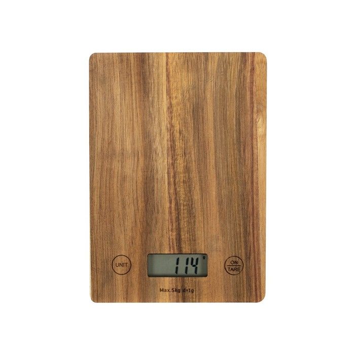 Balance de cuisine électronique LIVOO DOM492 Plateau acacia Max. 5 kg 4 unités de mesure Ecran LCD