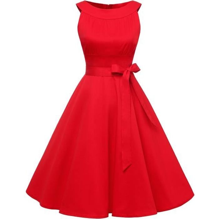 Finddress Vintage Robe Année 50 60 Robe Rockabilly Grande Taille Robe De Cocktail Femme Fille Robe Daudrey Hepburn Robe De Mariée L