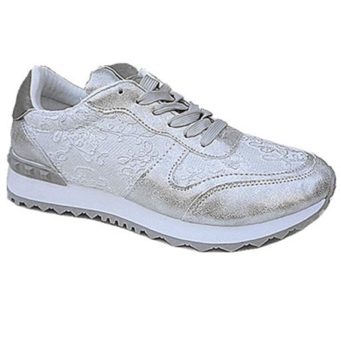 basket bleu paillette femme