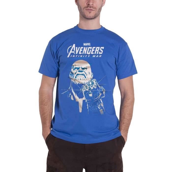 Thanos Infinity Gauntlet Officiel Avengers Infinity War Marvel Bleu T-shirt Homme Thanos Infinity Gauntlet Officiel Avengers Infinity War Marvel Bleu T-shirt Homme