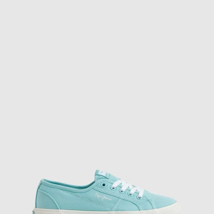 Pepe Jeans Baskets pour femme - PEPE JEANS - 100% Coton - Vert - Textile - Lacets