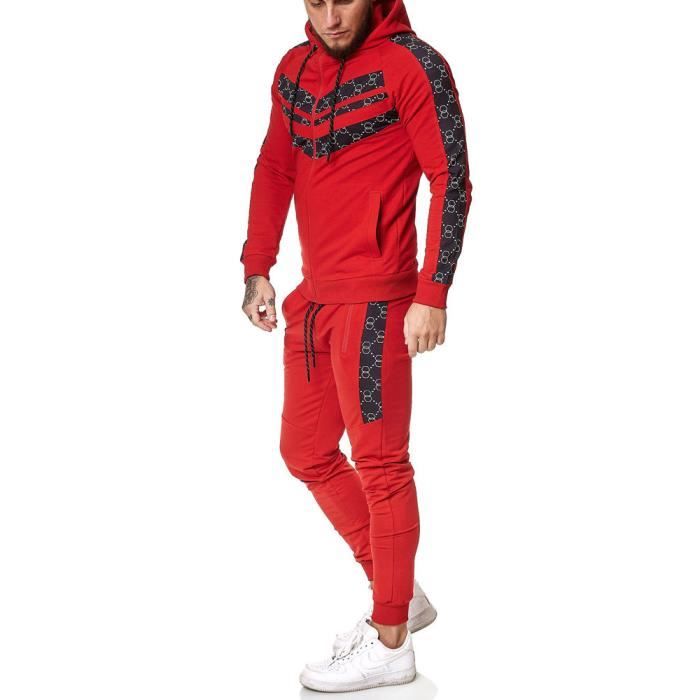 Ensemble jogging homme - Survêt 13108 - Rouge - Multisport - Coupe