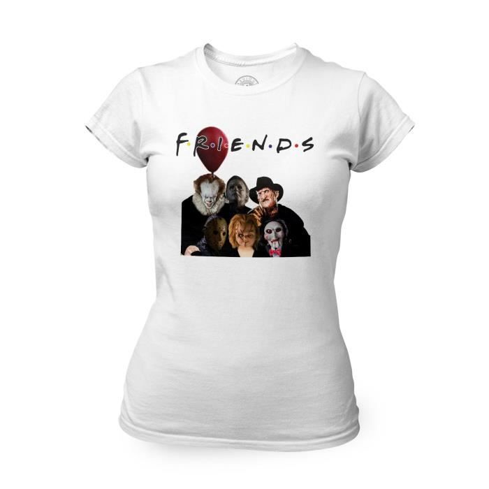 T shirt Femme Col Rond Friends Film Horreur Parodie Film Series