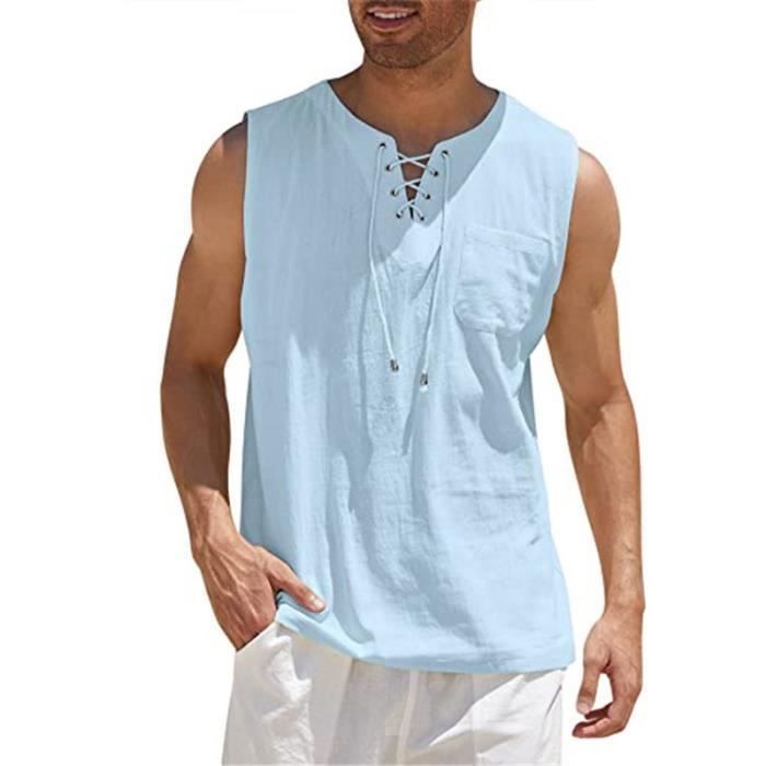 Haut Respirant Sport Débardeurs Stringer Homme Rane Sports - 47% Coton 47% Modal - Sans Manches Pour Musculation Maillot Bodybuilding Fitness - 11
