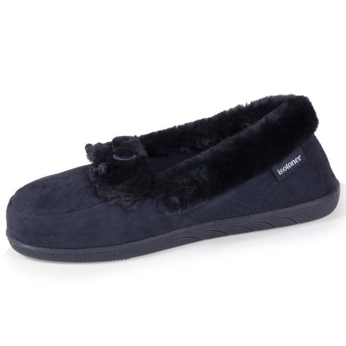 chaussons femme cuir isotoner