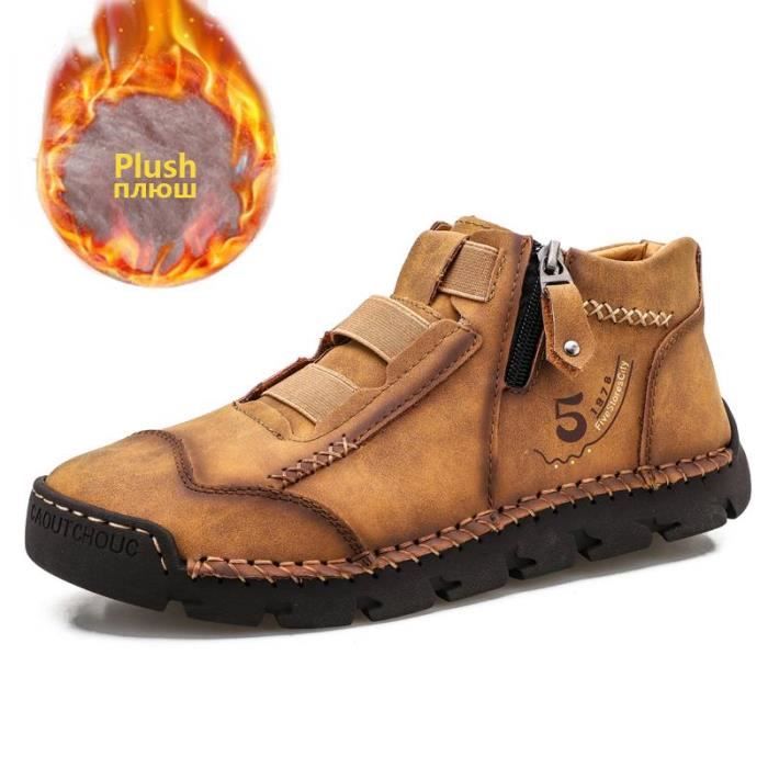 Chaussures De Luxe En Cuir Véritable Pour Hommes, Bottines De Haute Qualité, Fermeture Éclair