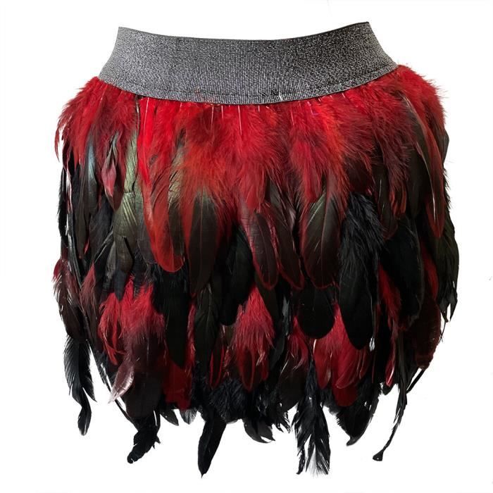 Jupe Longue Lularoe Madison Pour Femme - Motif Plumes Bordeaux Avec Poches, Taille L, NEUVE Avec Étiquettes