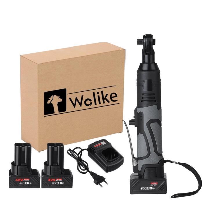 Clé à Cliquet électrique Sans Fil 12V - Couple 40 N.m, 0-300 Tr/min, 2 Batteries 1,5 Ah - Kit Avec 7 Douilles Et Chargeur - 4