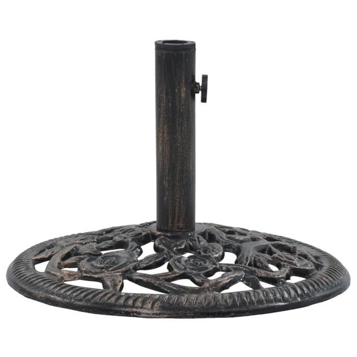 Socle de parasol-Supports pour parasols Base Pied de parasol Bronze 12 kg 48 cm Fonte