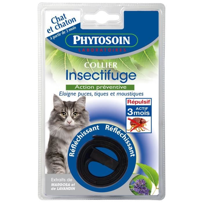 PHYTOSOIN Collier insectifuge réfléchissant - Pour chat