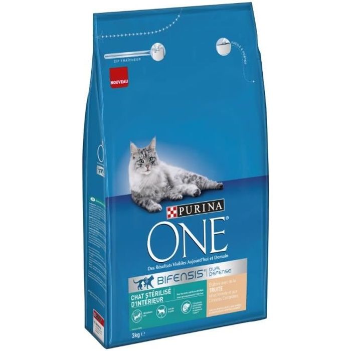 Purina One Special Chat Sterilise D Interieur Truite Et Cereales Completes 3kg Cdiscount Animalerie