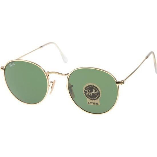 Ray Ban Ronde Lunettes de soleil - RAY BAN - RB3447 001 - Or - Ronde - Métal Or ...