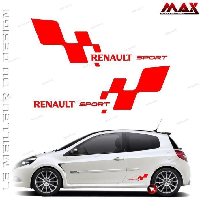 Kit Damier Renault Sport X2 STICKERS STICKER AUTOCOLLANT 60X20cm-couleur o choix 